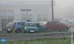 Zderzenie trzech samochodów osobowych w Łańcucie