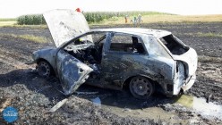 Pożar samochodu w Rogóżnie