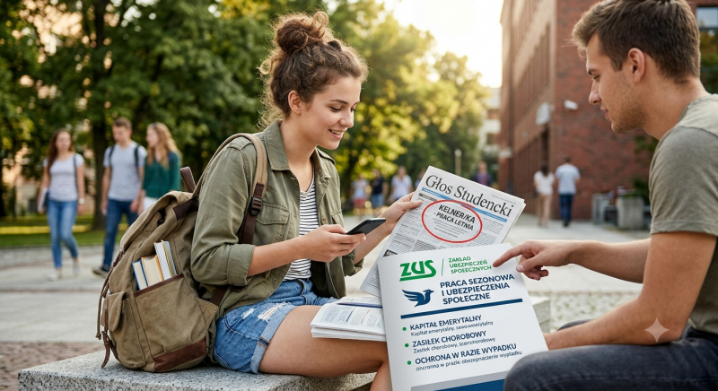 Studencki portfel w wakacje. Kiedy praca sezonowa zasili konto ZUS, a kiedy dostanie całą pensję?